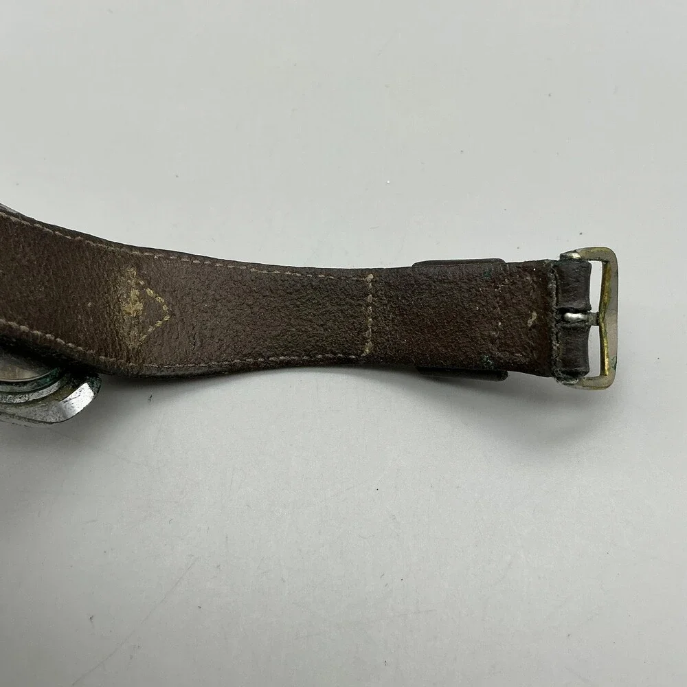 Timex Mariln UFO Mens Watch 36mm Brown Dial Date Leather Manual Wind For Parts